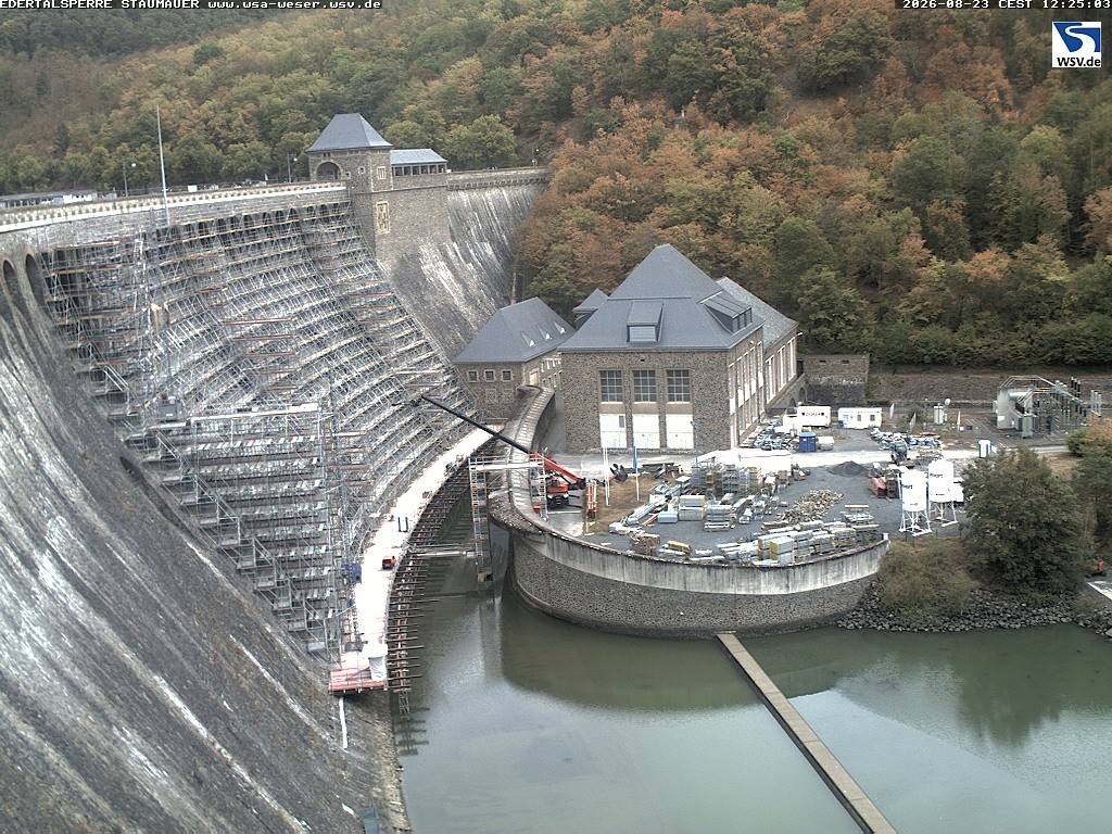 Archiv Foto Webcam Staumauer am Edersee