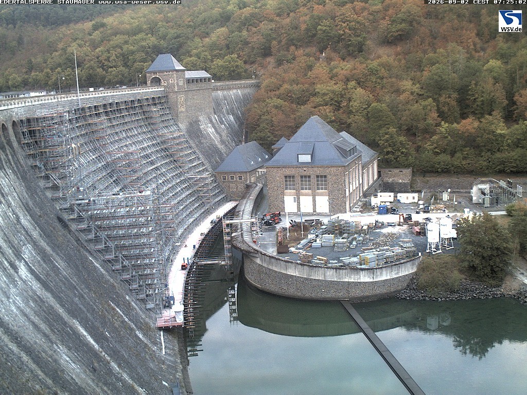 Archiv Foto Webcam Staumauer am Edersee