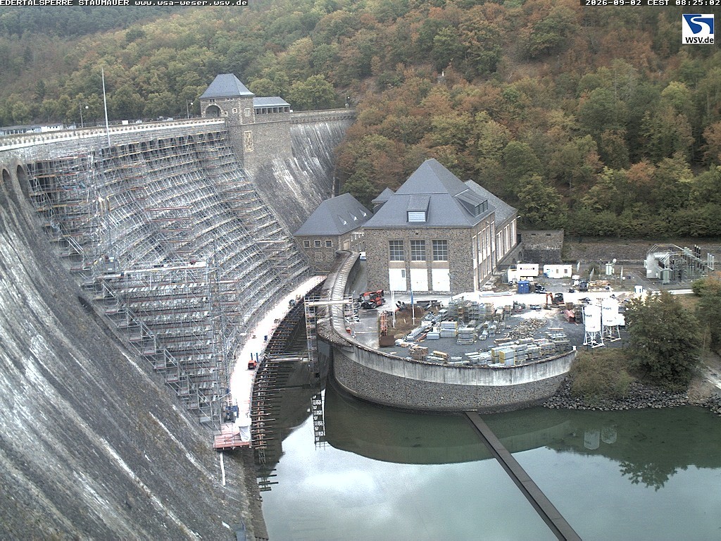 Archiv Foto Webcam Staumauer am Edersee