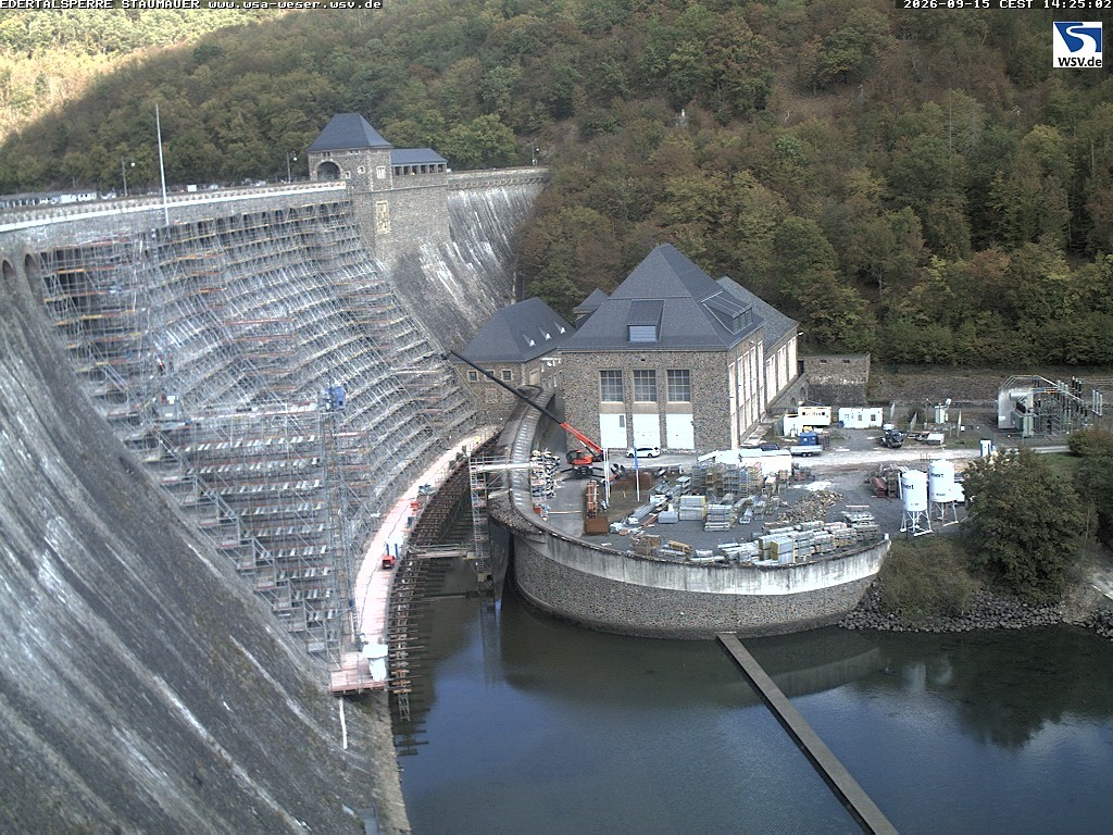 Archiv Foto Webcam Staumauer am Edersee