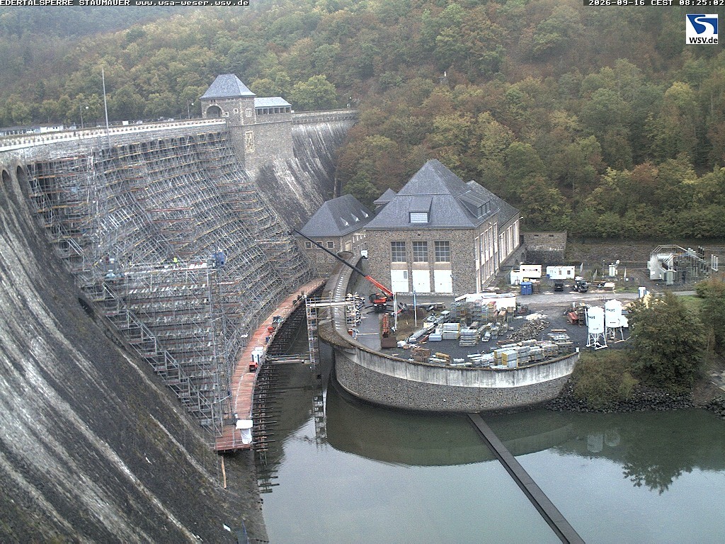 Archiv Foto Webcam Staumauer am Edersee