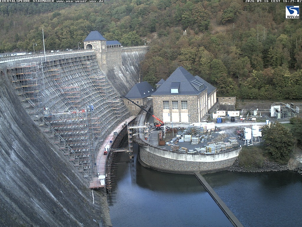 Archiv Foto Webcam Staumauer am Edersee
