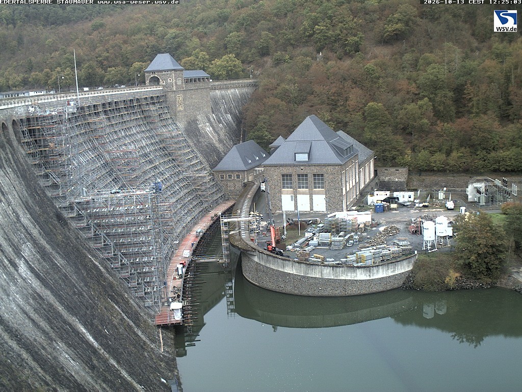Archiv Foto Webcam Staumauer am Edersee