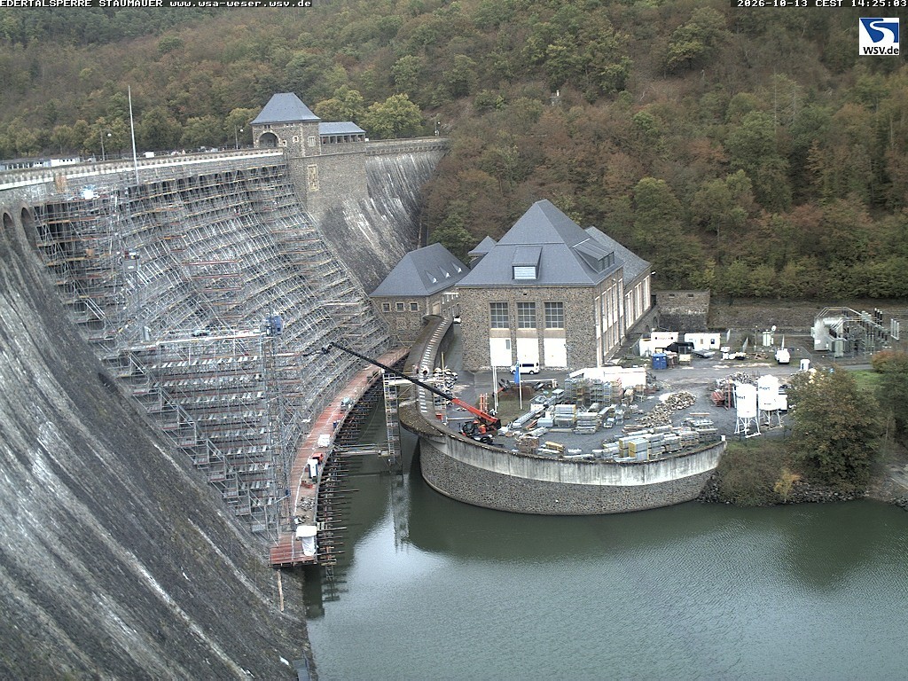 Archiv Foto Webcam Staumauer am Edersee