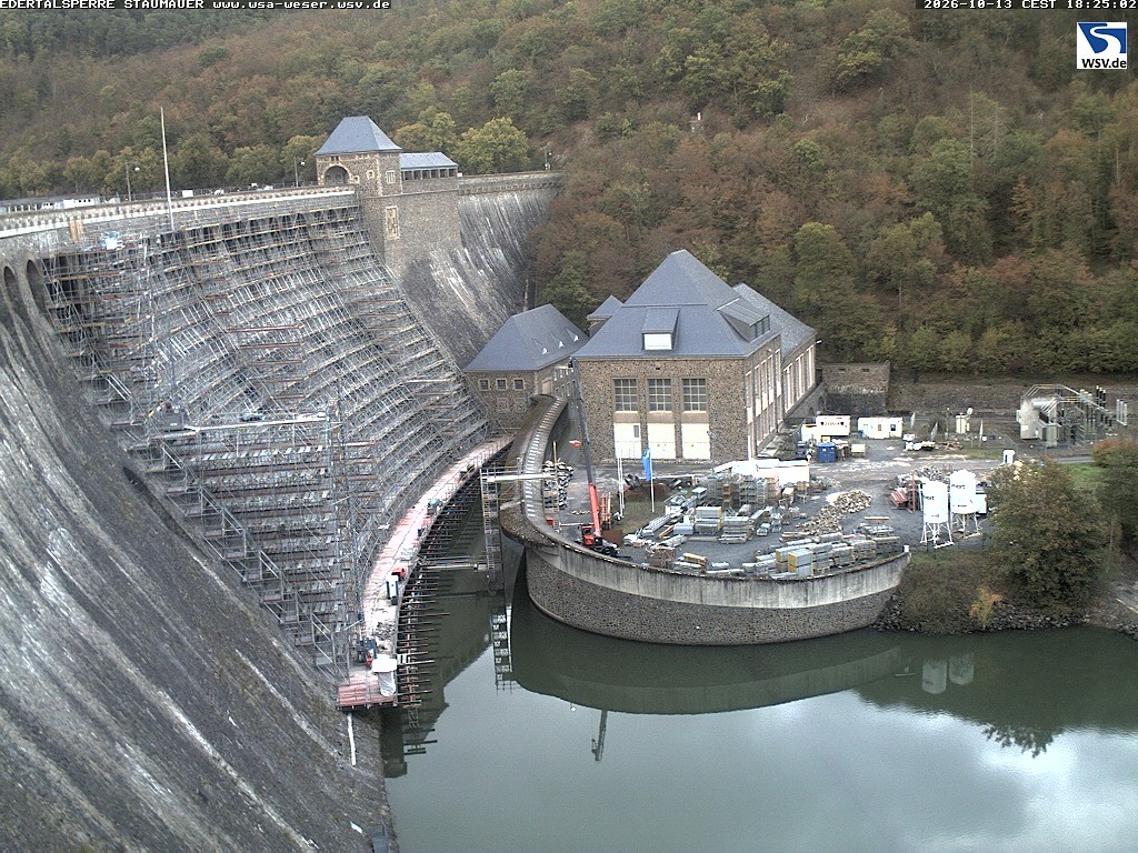 Archiv Foto Webcam Staumauer am Edersee
