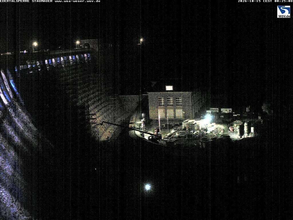 Archived image Webcam Lake Eder: View Dam