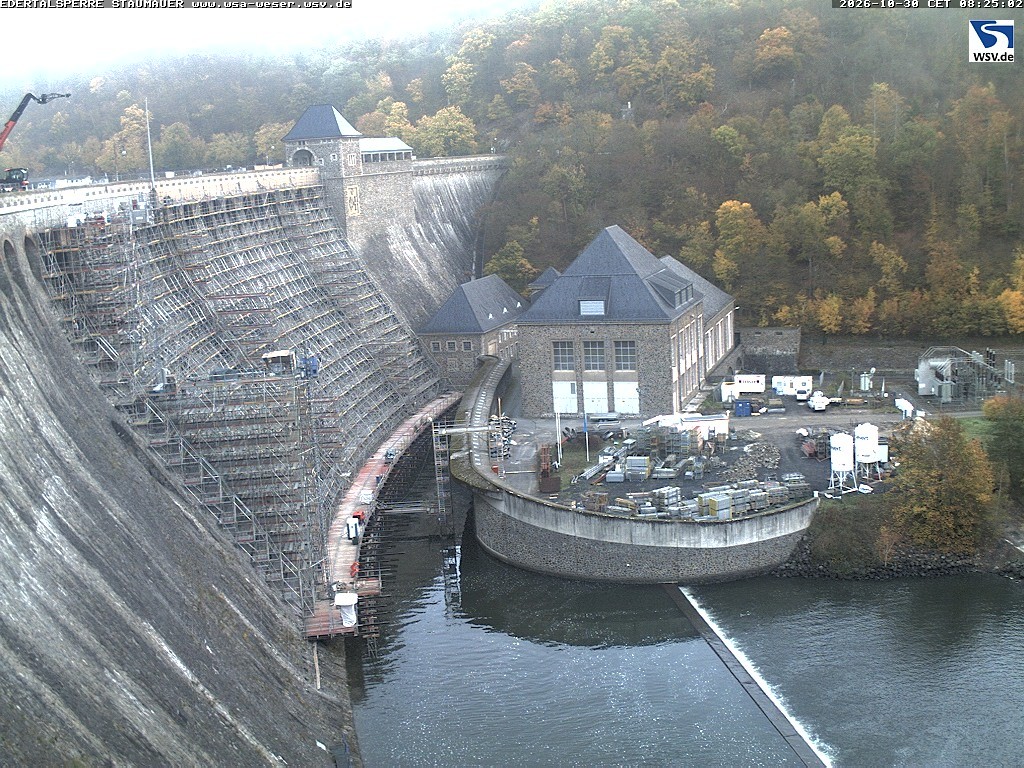 Archiv Foto Webcam Staumauer am Edersee