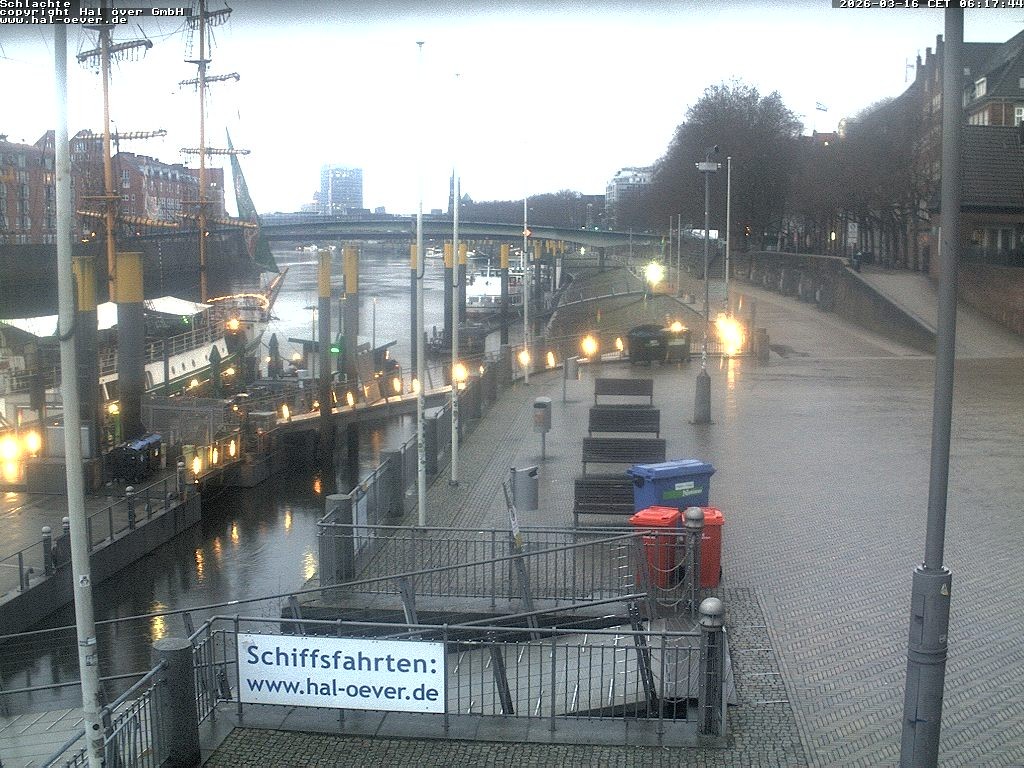 Archived image Webcam River Walk Schlachte Bremen