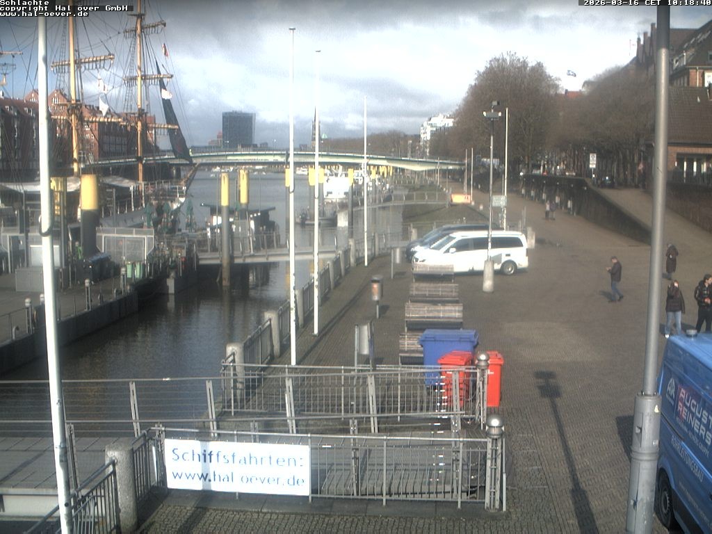 Archived image Webcam River Walk Schlachte Bremen