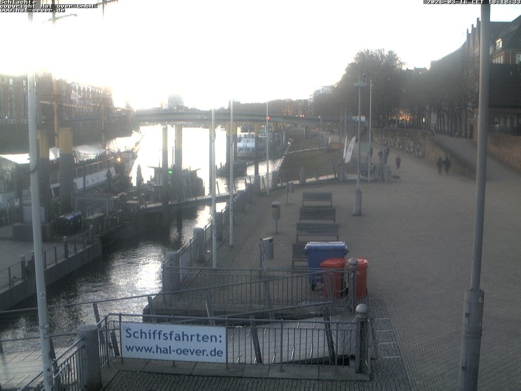 Archived image Webcam River Walk Schlachte Bremen
