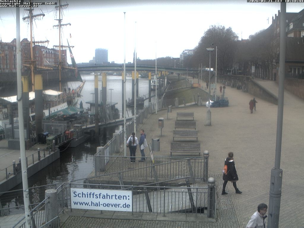 Archived image Webcam River Walk Schlachte Bremen
