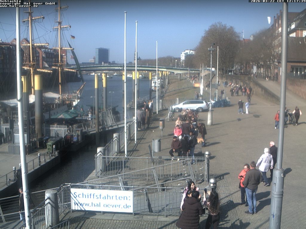 Archived image Webcam River Walk Schlachte Bremen