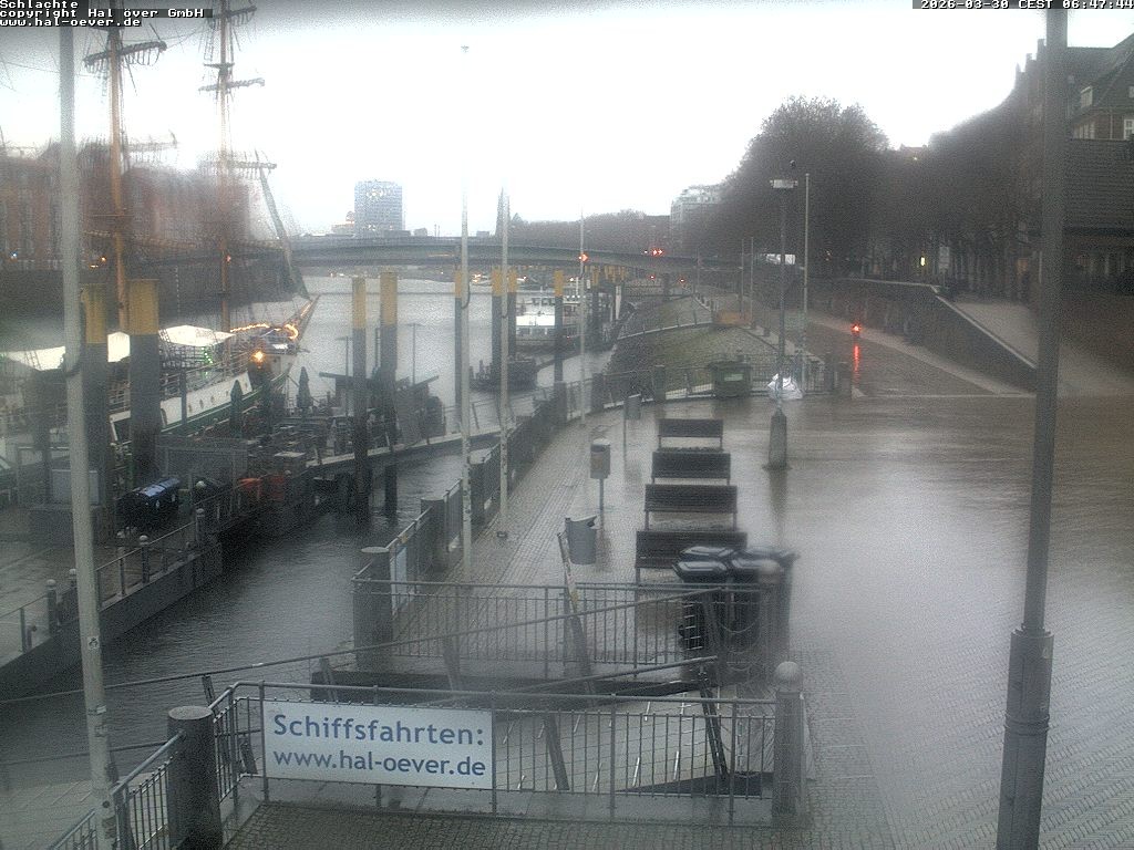 Archived image Webcam River Walk Schlachte Bremen