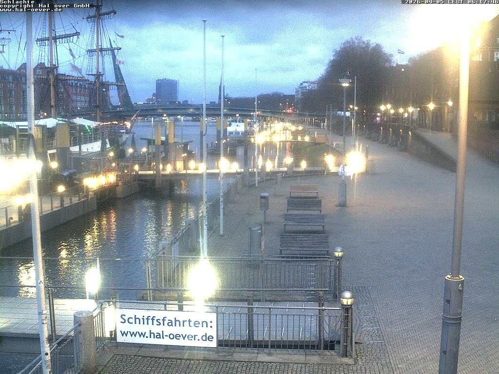 Archived image Webcam River Walk Schlachte Bremen