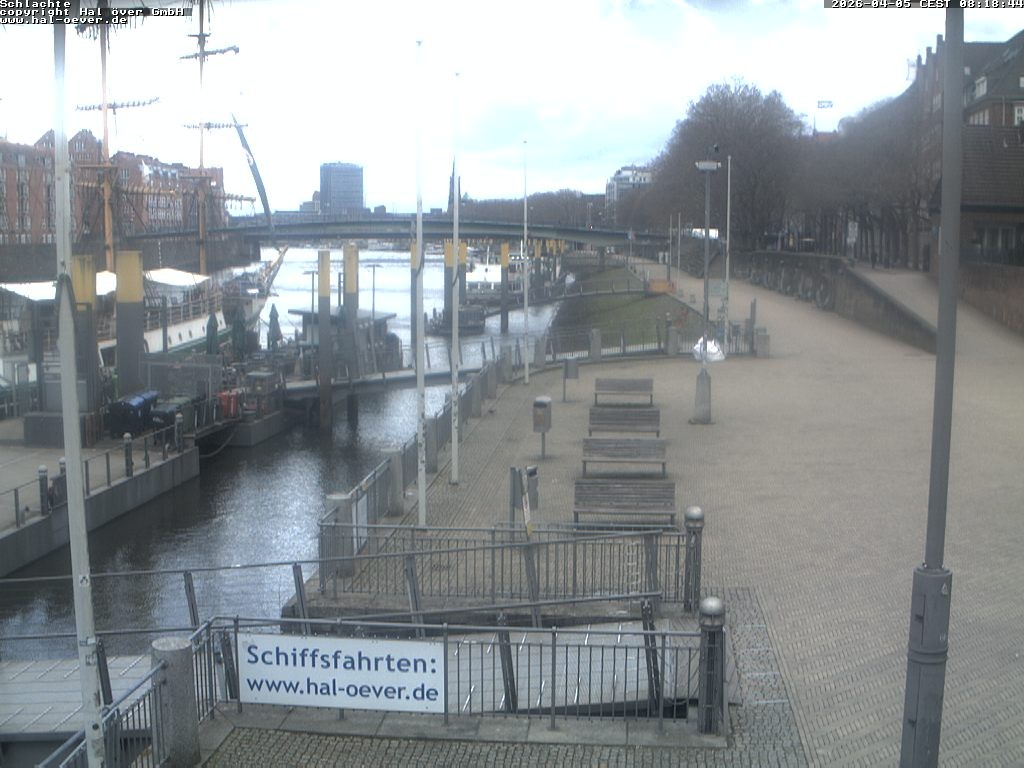 Archived image Webcam River Walk Schlachte Bremen