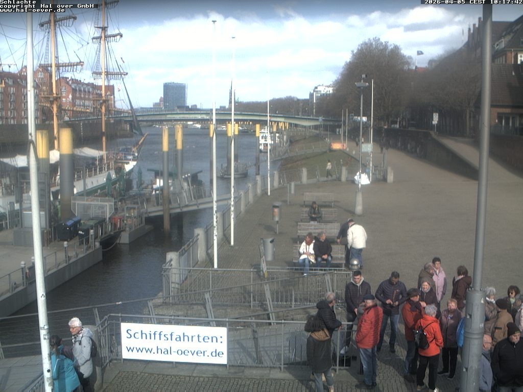 Archived image Webcam River Walk Schlachte Bremen