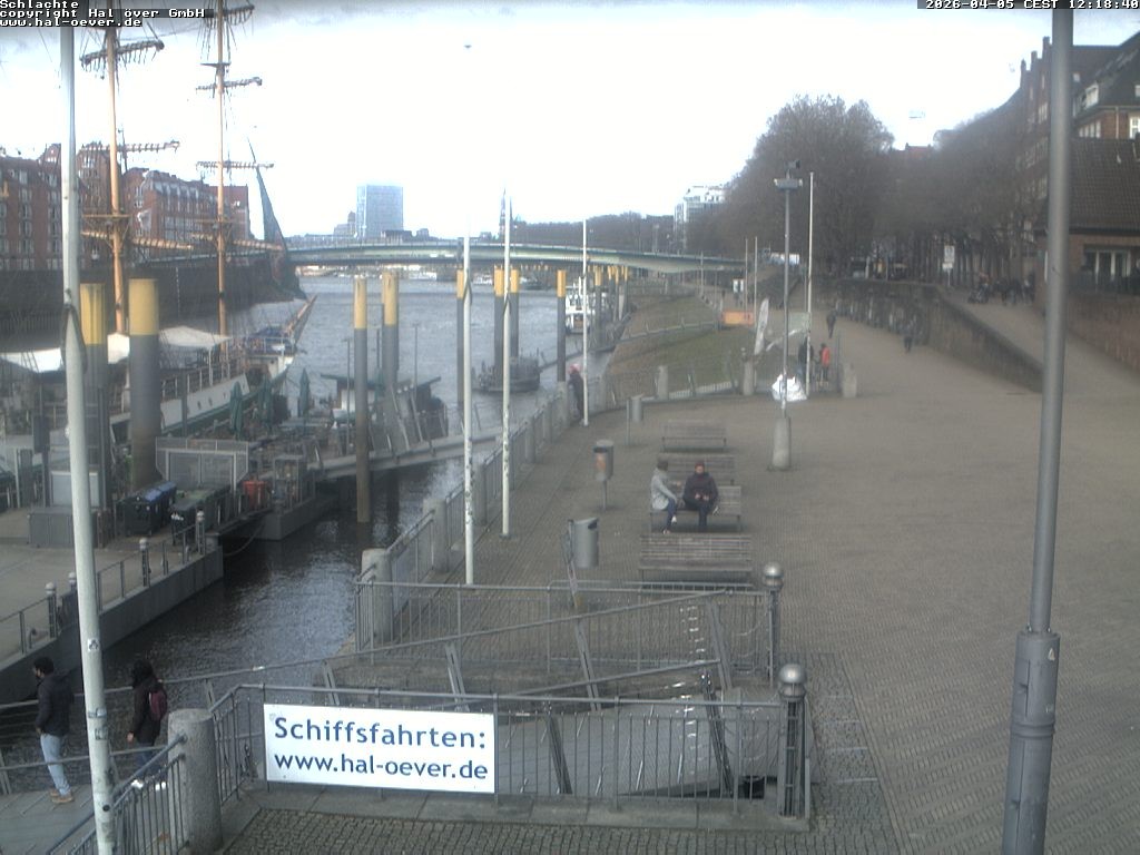 Archived image Webcam River Walk Schlachte Bremen