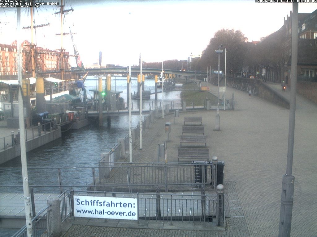 Archived image Webcam River Walk Schlachte Bremen