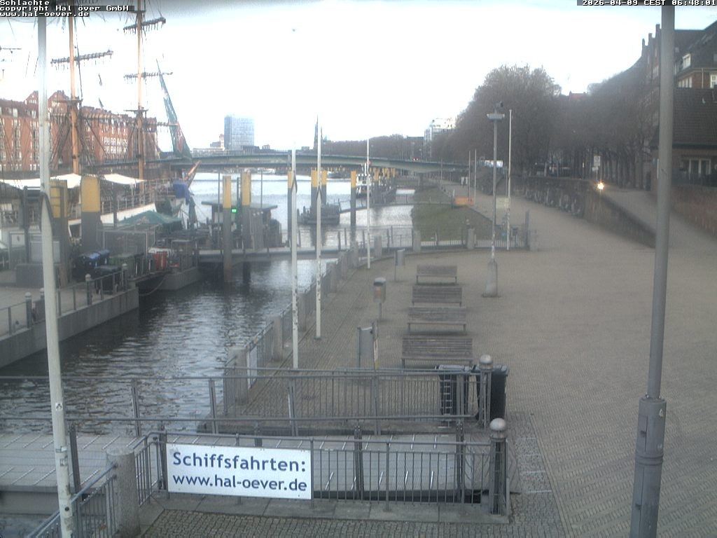 Archived image Webcam River Walk Schlachte Bremen