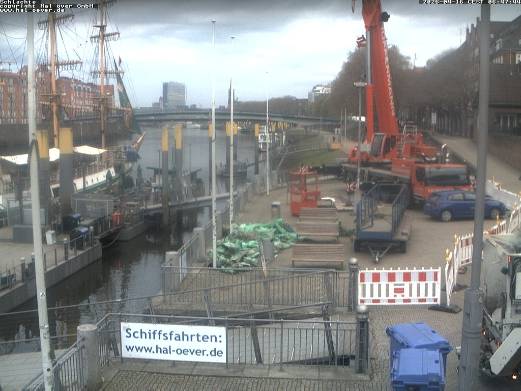 Archived image Webcam River Walk Schlachte Bremen