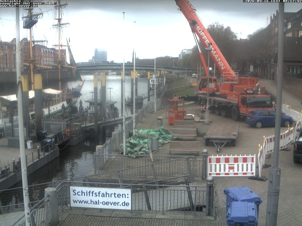 Archived image Webcam River Walk Schlachte Bremen