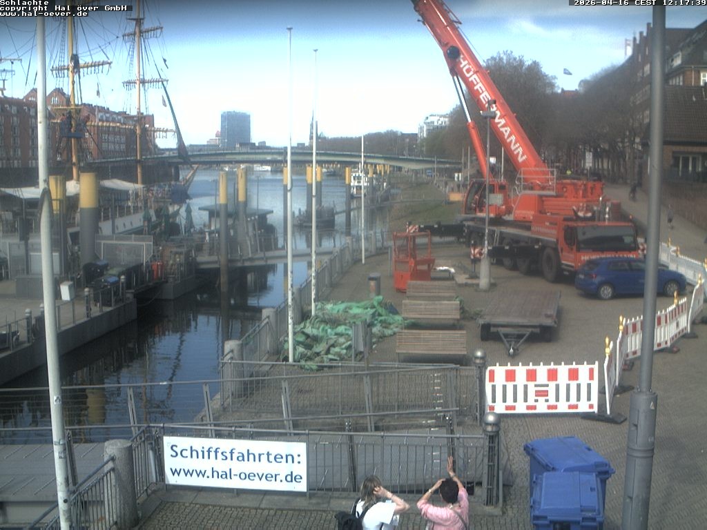 Archived image Webcam River Walk Schlachte Bremen