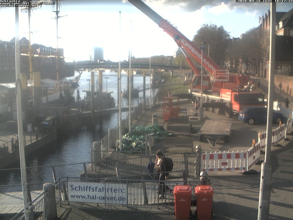 Archived image Webcam River Walk Schlachte Bremen