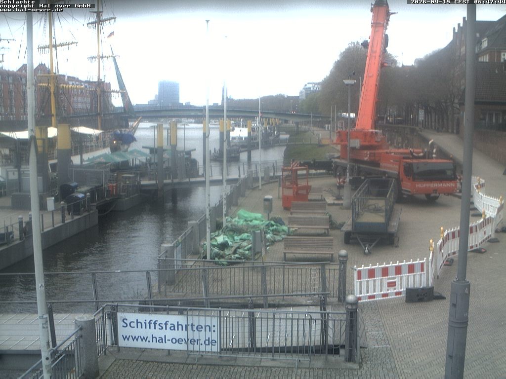 Archived image Webcam River Walk Schlachte Bremen
