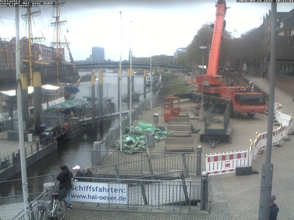 Archived image Webcam River Walk Schlachte Bremen