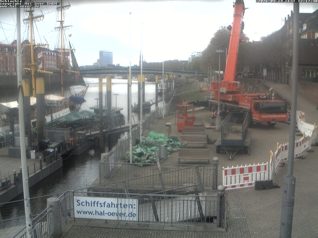 Archived image Webcam River Walk Schlachte Bremen