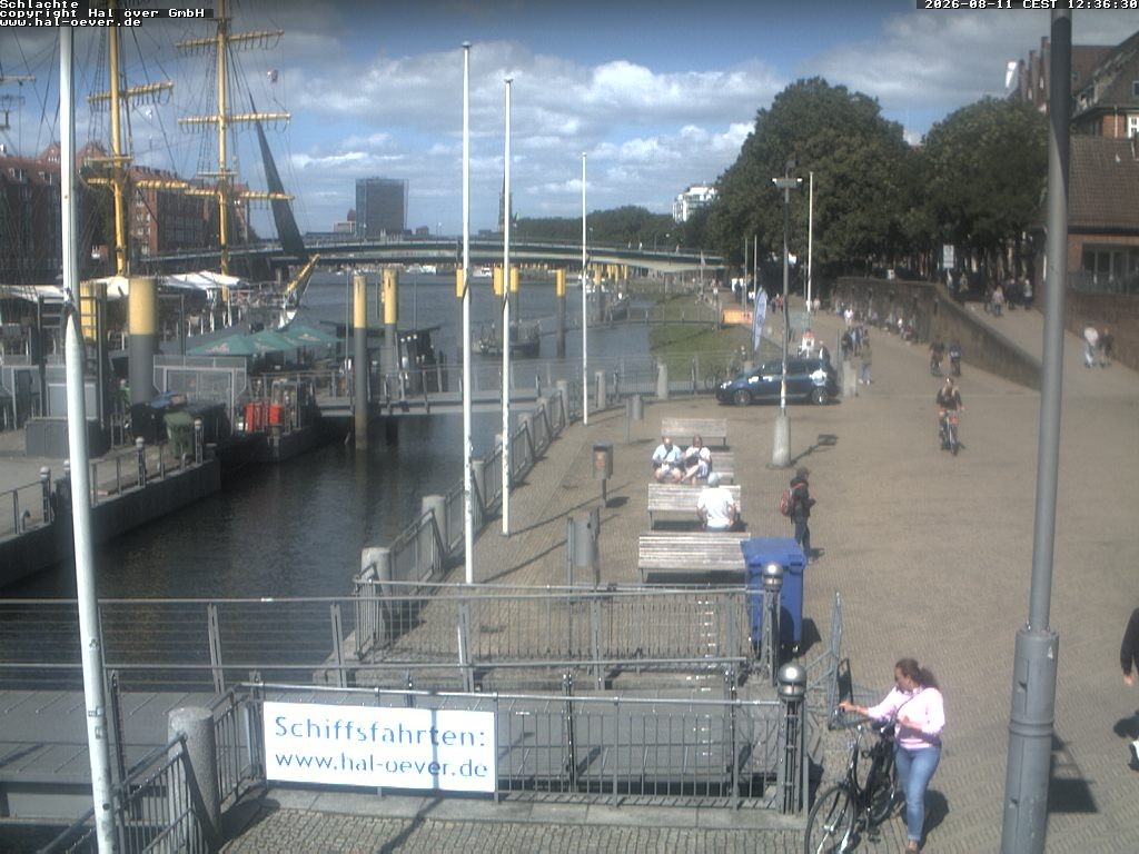 Archived image Webcam River Walk Schlachte Bremen