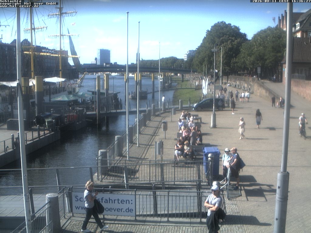 Archived image Webcam River Walk Schlachte Bremen