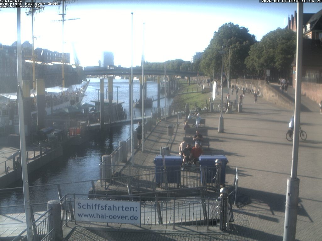 Archived image Webcam River Walk Schlachte Bremen
