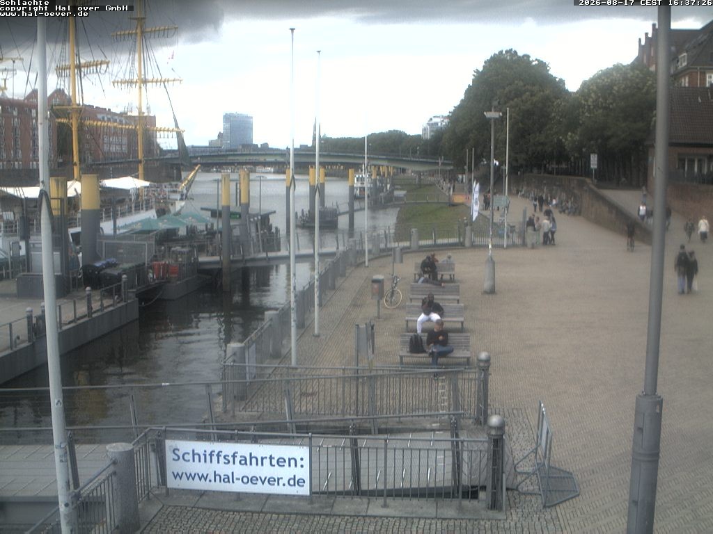 Archived image Webcam River Walk Schlachte Bremen