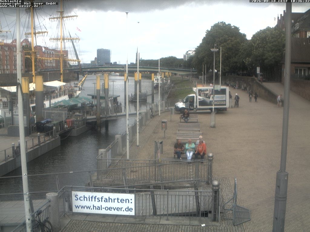 Archived image Webcam River Walk Schlachte Bremen