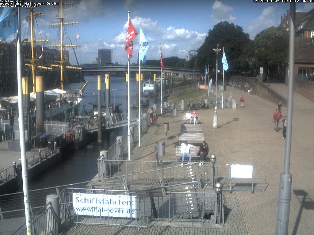 Archiv Foto Webcam Weserpromenade Schlachte Bremen