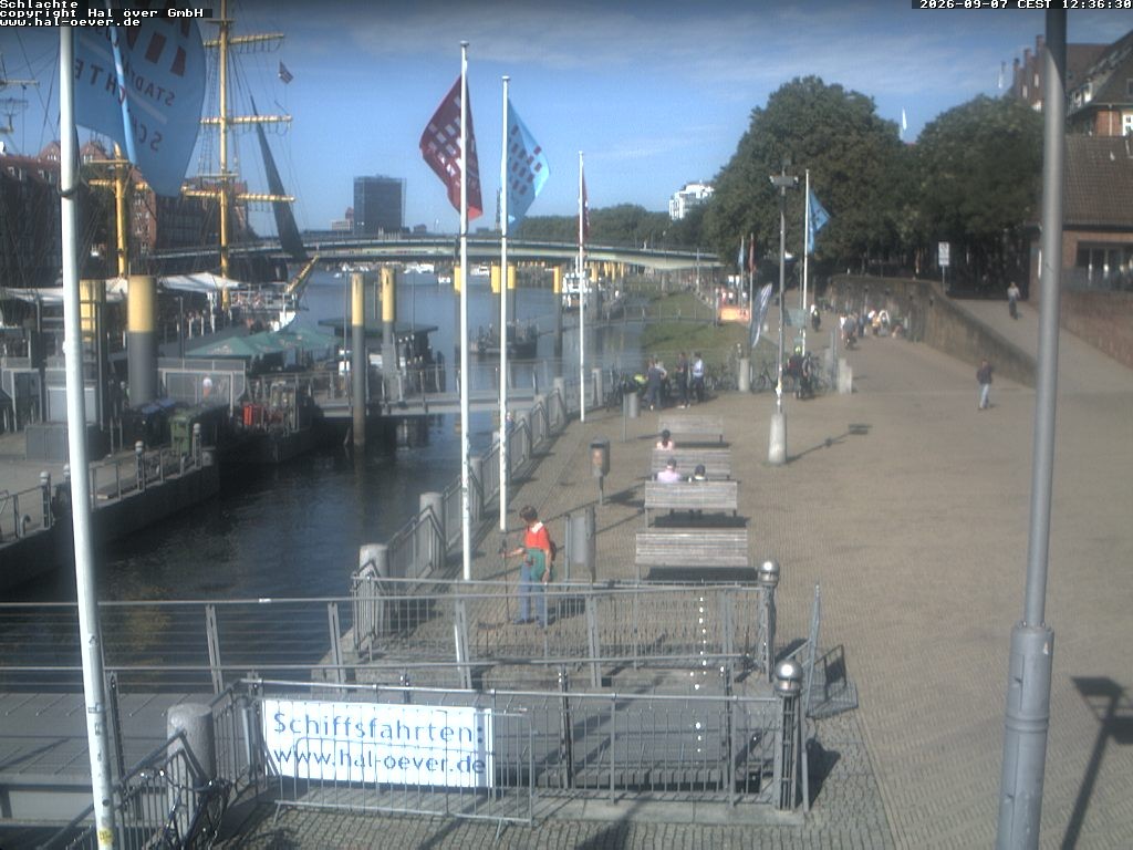 Archiv Foto Webcam Weserpromenade Schlachte Bremen