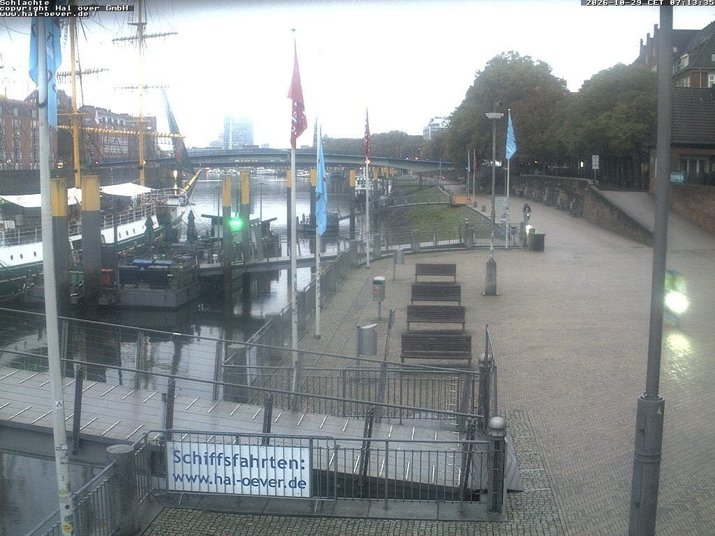 Archived image Webcam River Walk Schlachte Bremen