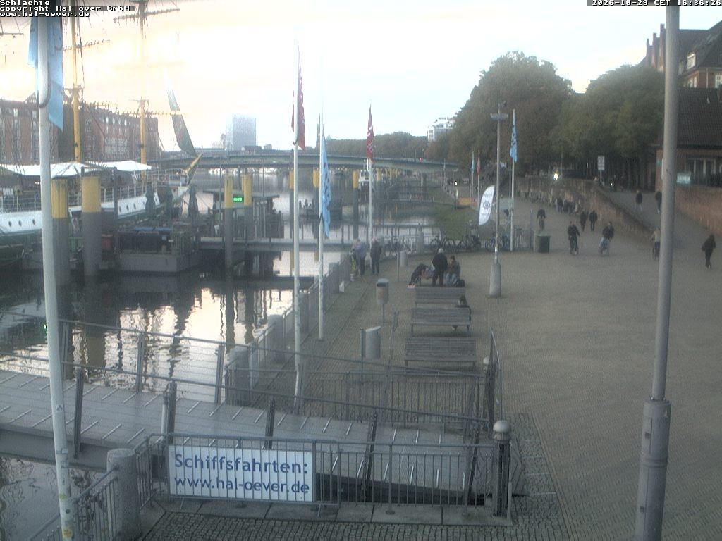 Archived image Webcam River Walk Schlachte Bremen