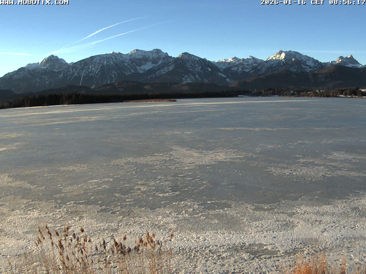 Archived image Webcam Hopfensee: View from Restaurant Fischerhütte