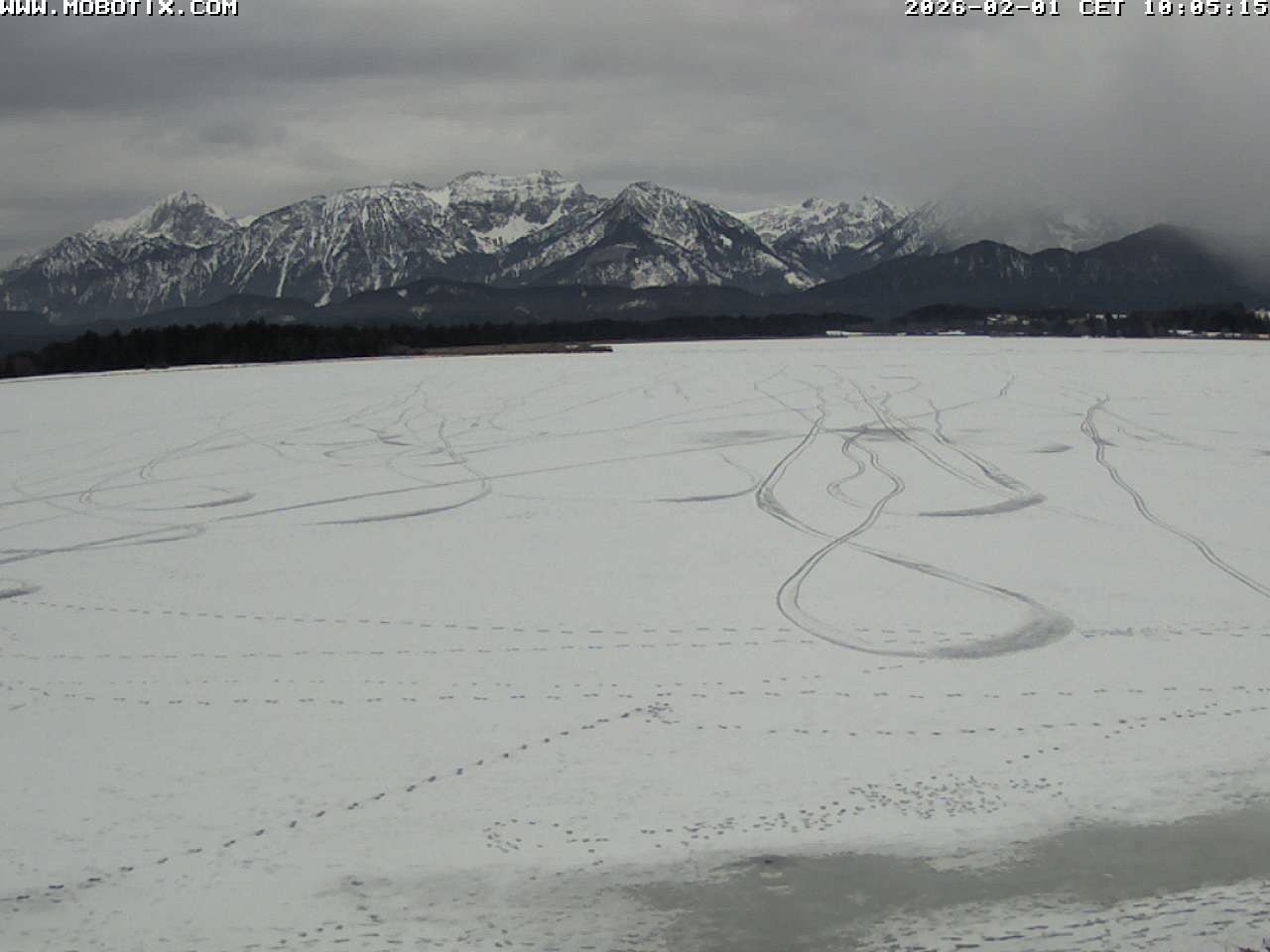 Archived image Webcam Hopfensee: View from Restaurant Fischerhütte