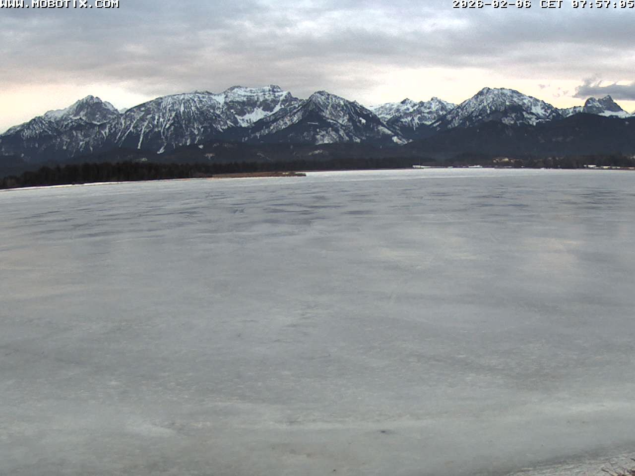 Archived image Webcam Hopfensee: View from Restaurant Fischerhütte