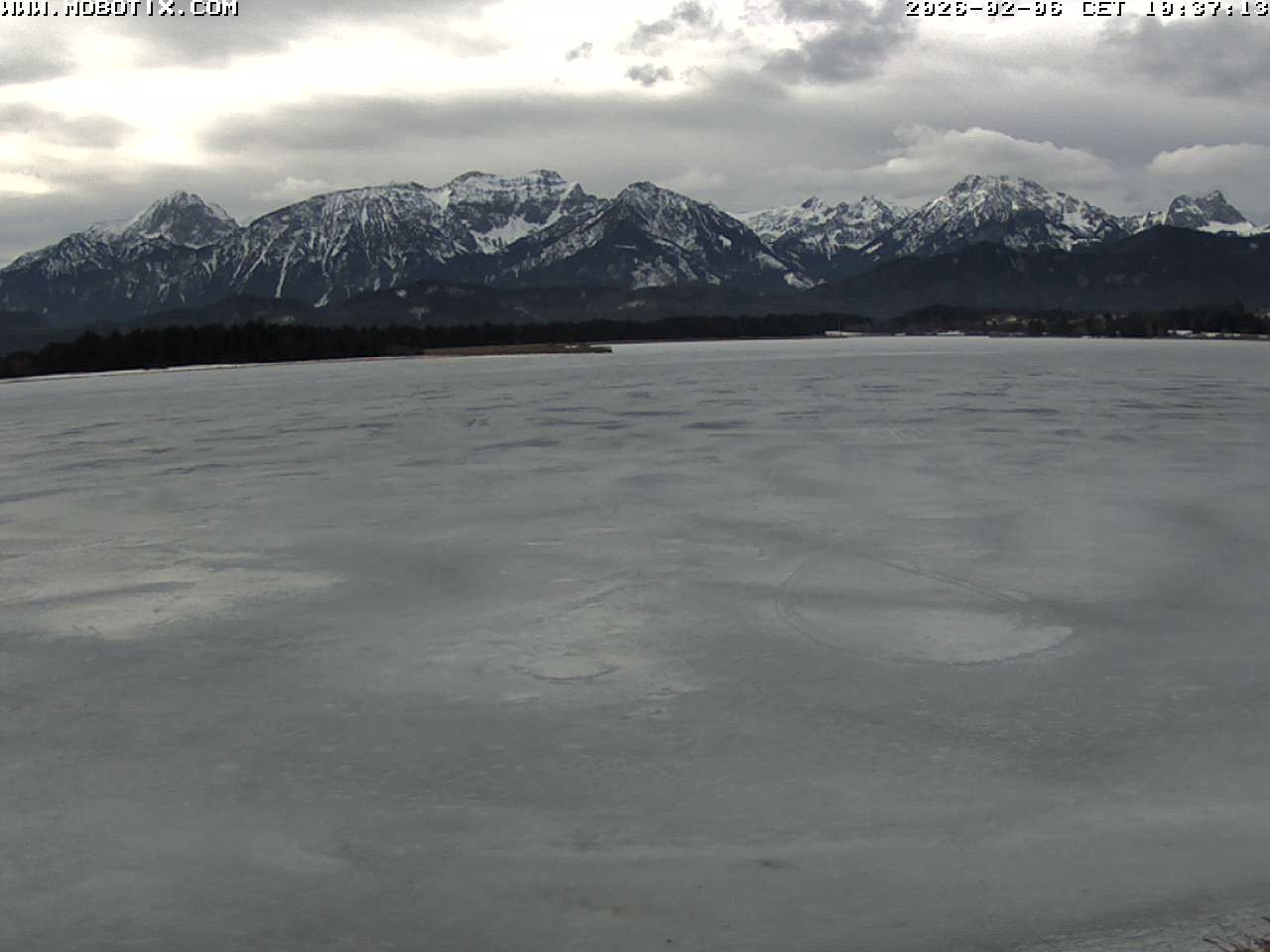 Archived image Webcam Hopfensee: View from Restaurant Fischerhütte