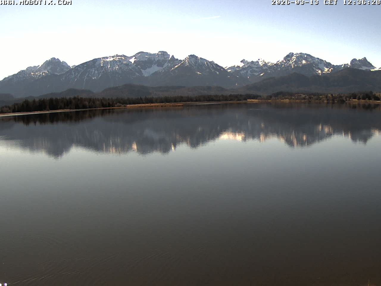 Archived image Webcam Hopfensee: View from Restaurant Fischerhütte