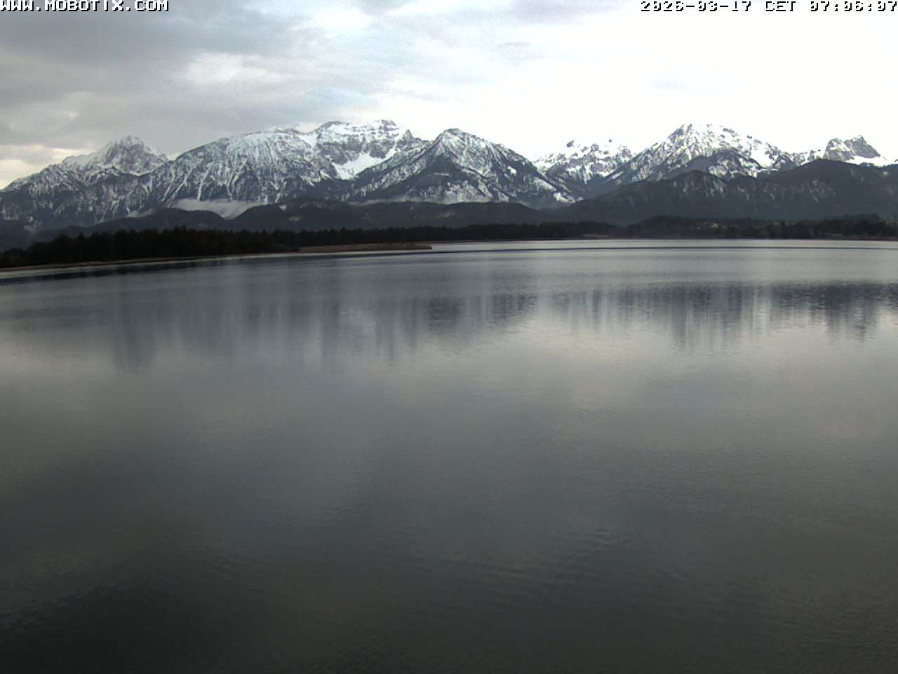 Archived image Webcam Hopfensee: View from Restaurant Fischerhütte