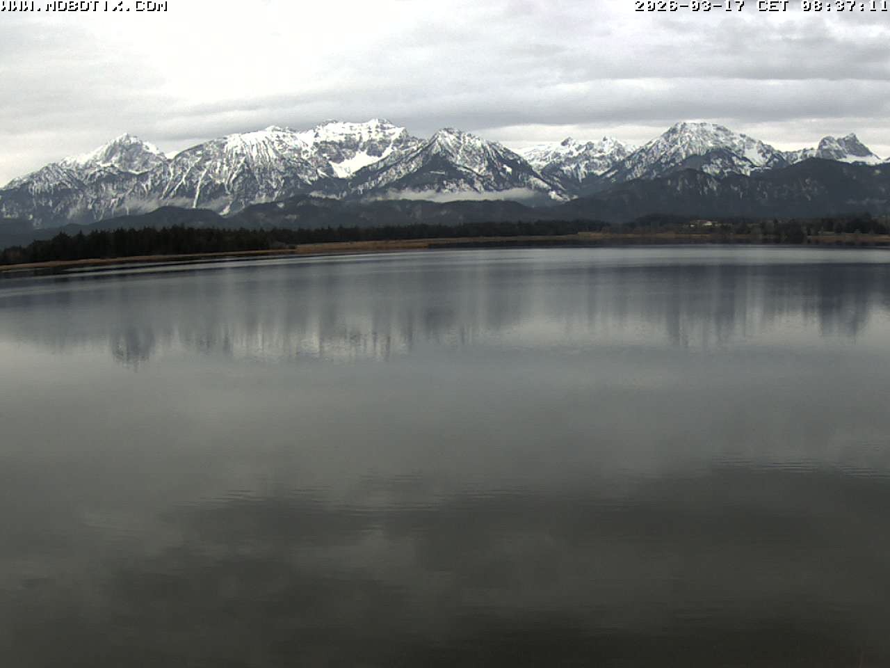 Archived image Webcam Hopfensee: View from Restaurant Fischerhütte