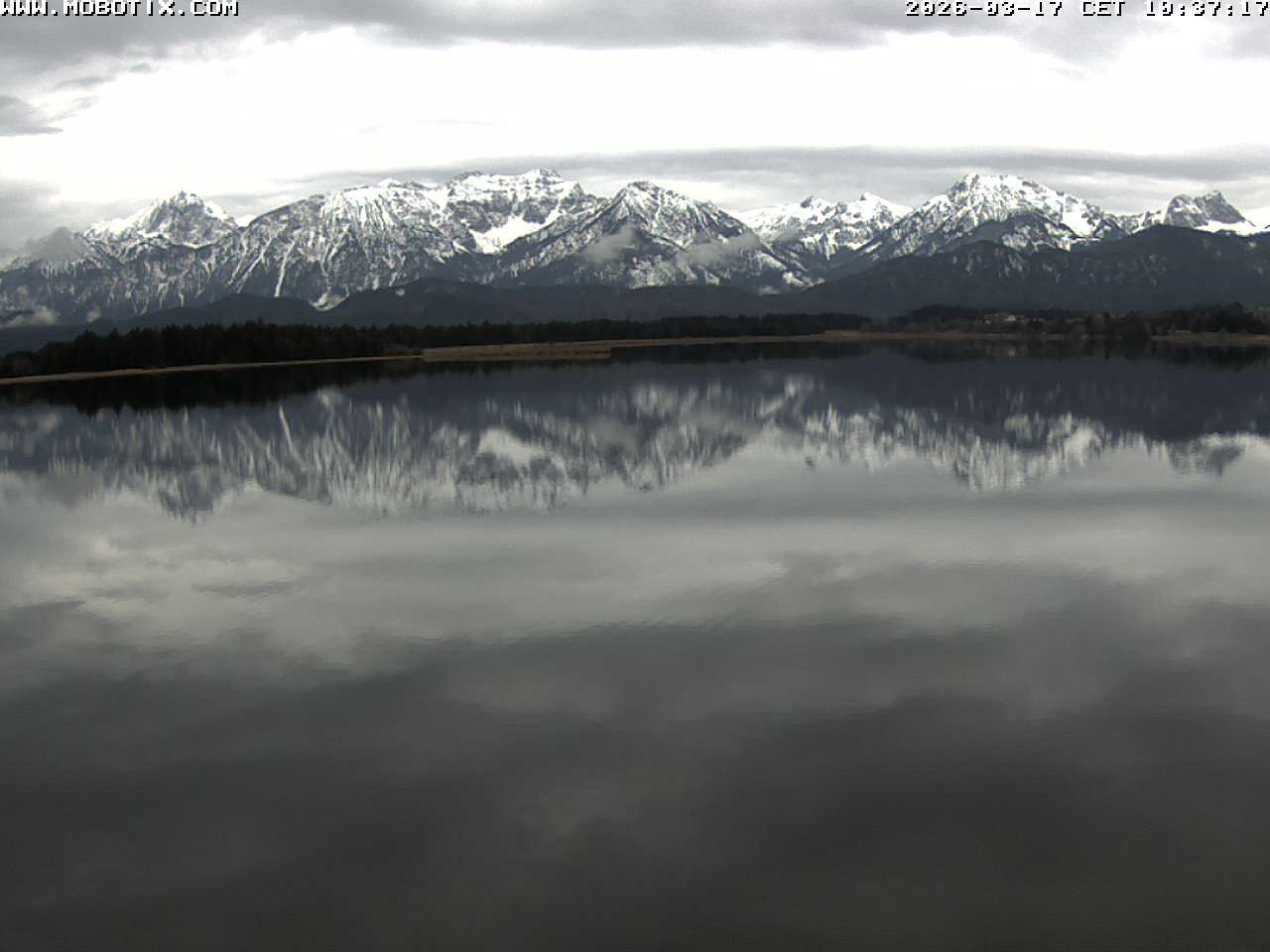 Archived image Webcam Hopfensee: View from Restaurant Fischerhütte