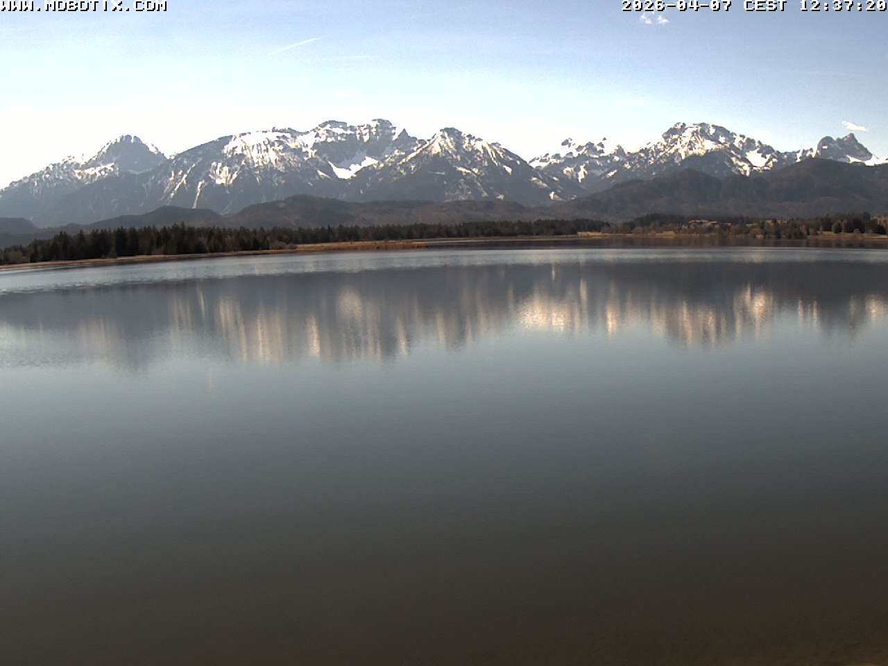 Archived image Webcam Hopfensee: View from Restaurant Fischerhütte