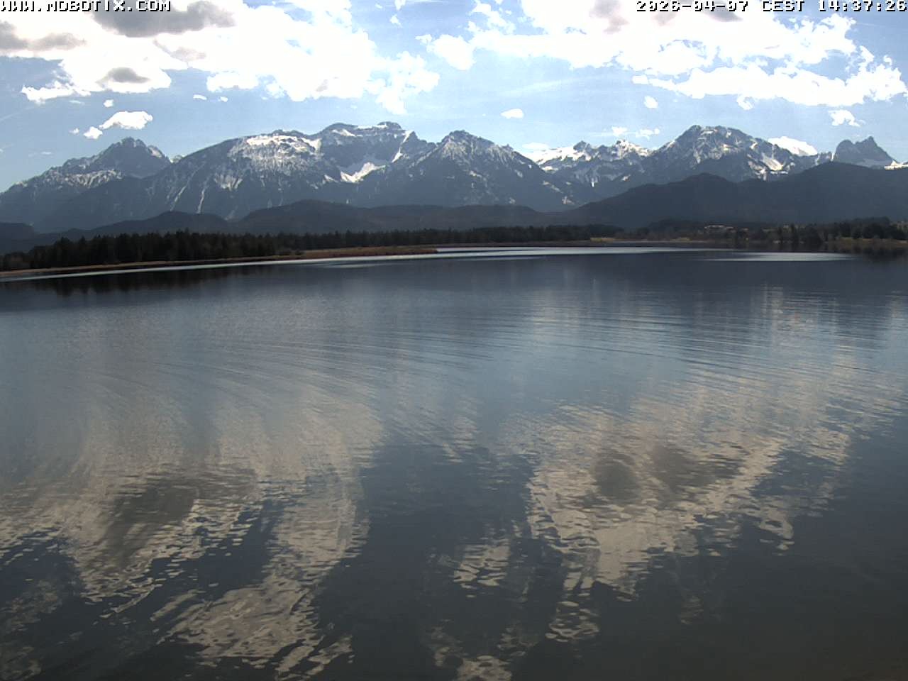Archived image Webcam Hopfensee: View from Restaurant Fischerhütte