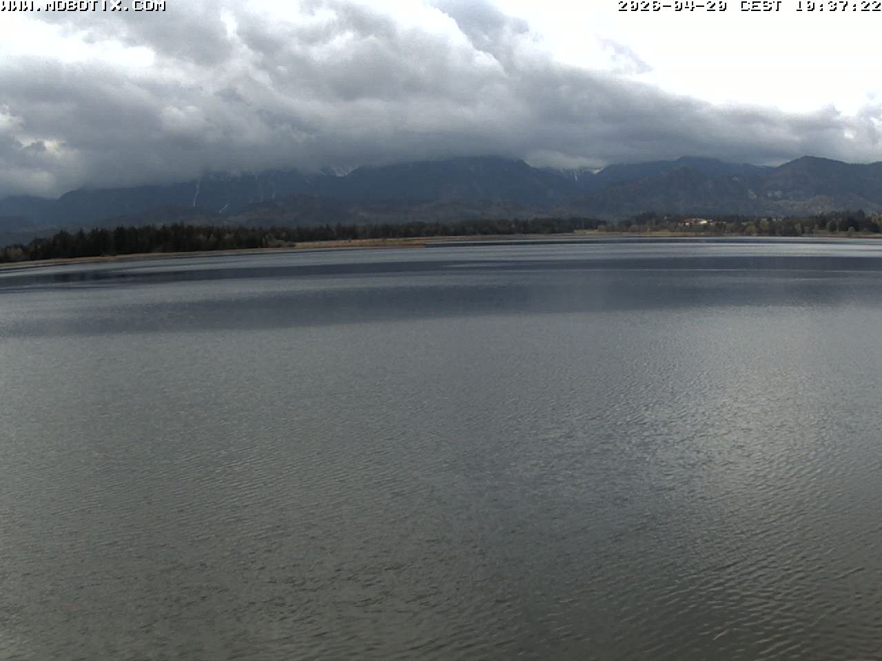 Archived image Webcam Hopfensee: View from Restaurant Fischerhütte
